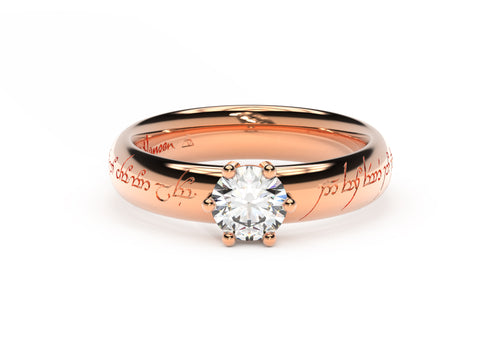 Art Masters 14K Red Gold 3.0 Ct Black Diamond Dragon Engagement Ring  R601-14KRGBD | Caravaggio Jewelry